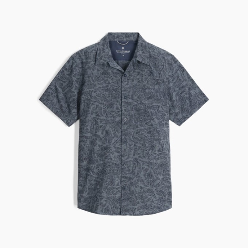 Men’s Amp Lite II Short Sleeve – Deep Blue River Print