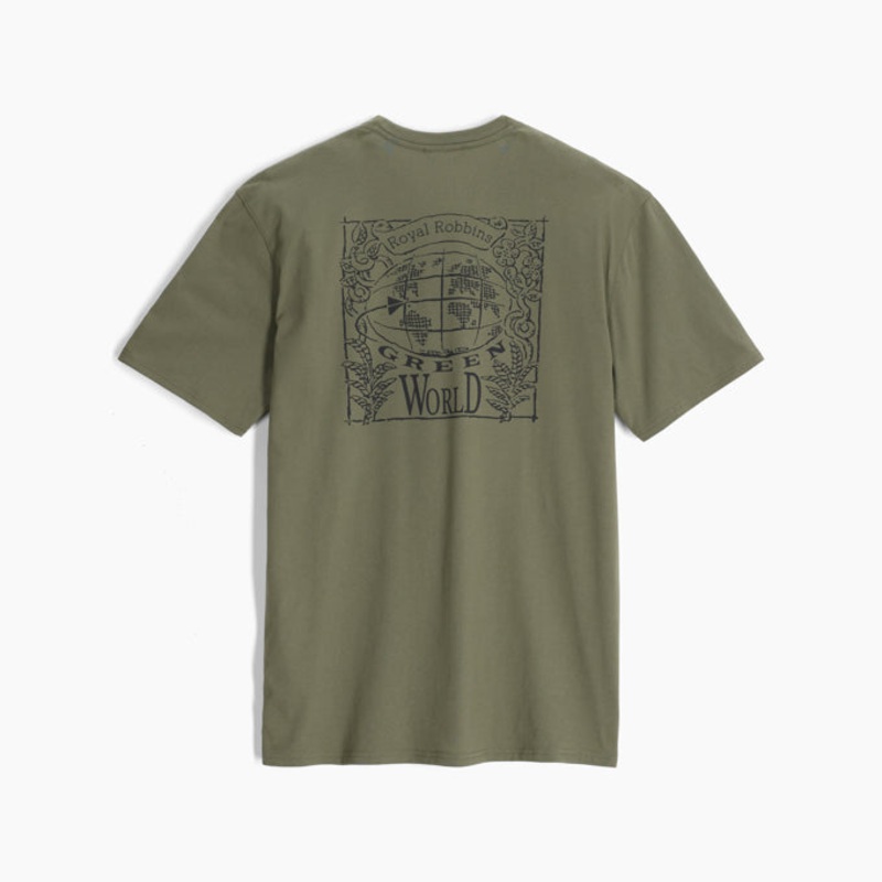 Men’s RR Graphic Tee – Fiddlehead Green World Print