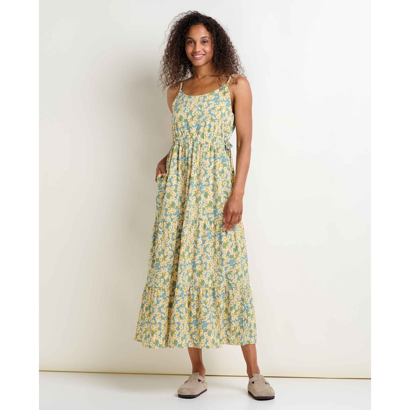 Sunkissed Tiered Sleeveless Dress – Glacier Daisy Field Print