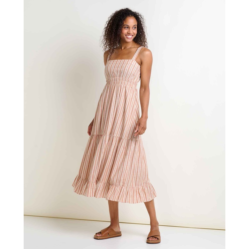 Taj Hemp Tiered Midi Dress – Salt Dobby