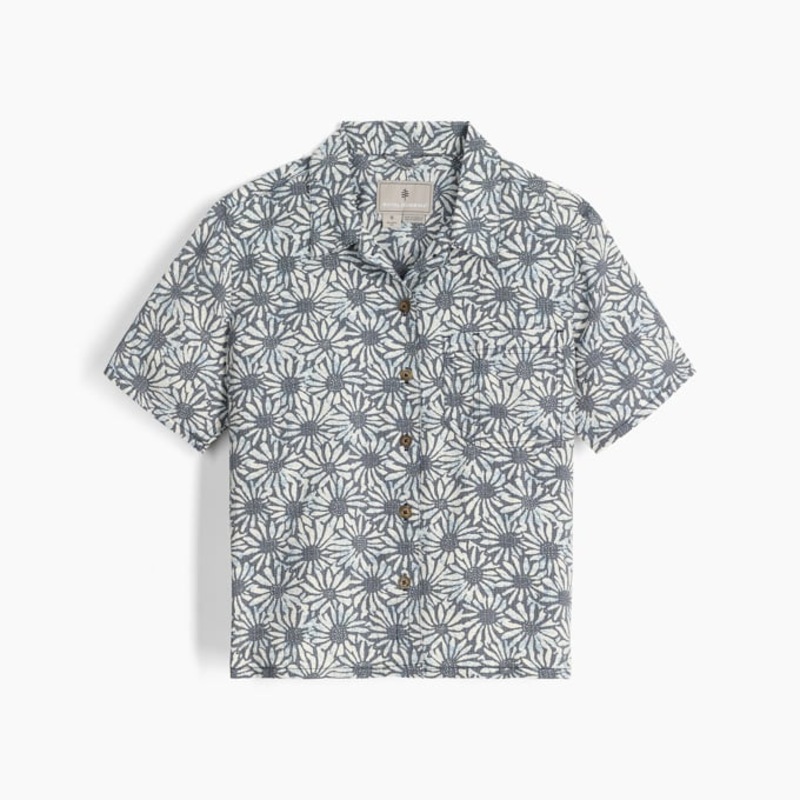 Women’s Camino Pucker Short Sleeve – Deep Blue Caledonia Print