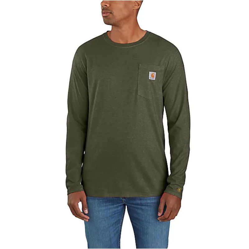 Men’s Force Relaxed Fit Midweight Long-Sleeve Pocket T-Shirt