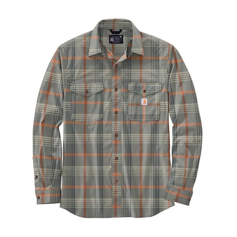 Men’s Rugged Flex Relaxed Fit Lightweight Plaid Long Sleeve Shirt