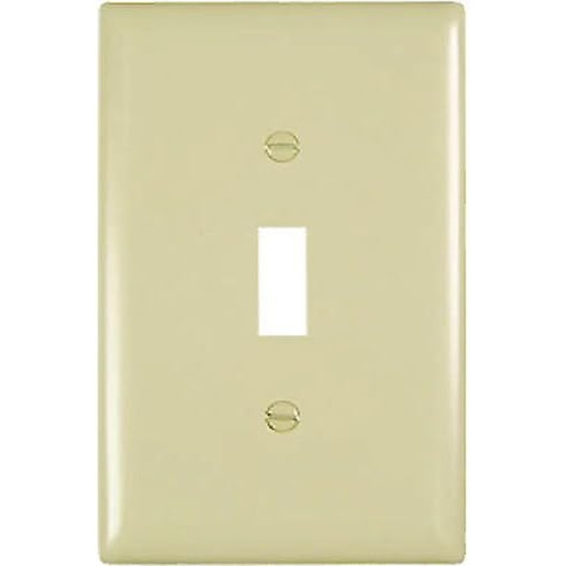 1 Gang Wall Plate with 1 Toggle Opening, Ivory