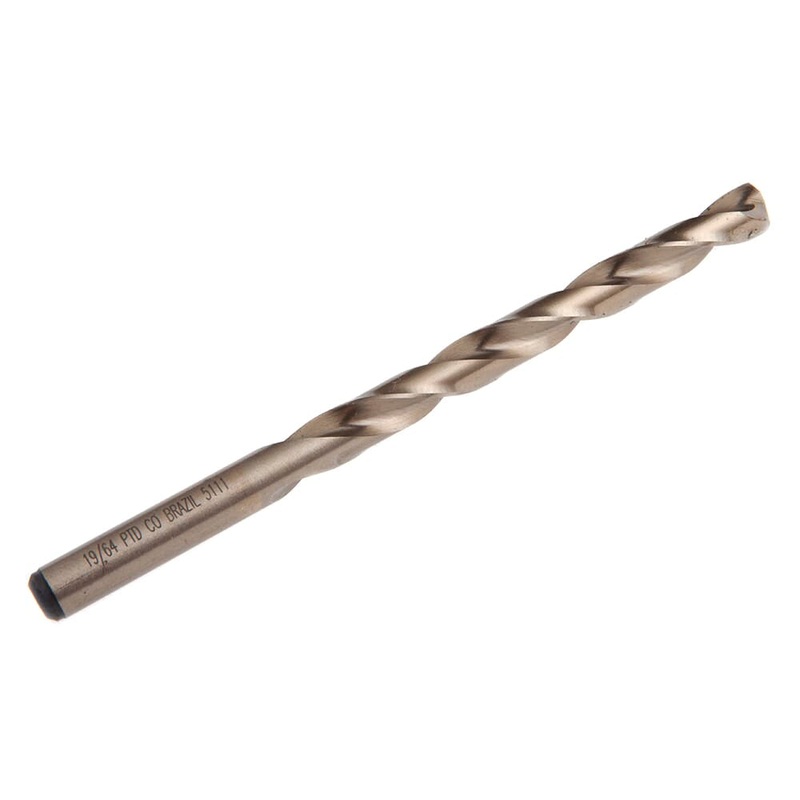 8 Percent Cobalt Drill Bit, 135 Degree Split Point, 19/64 in