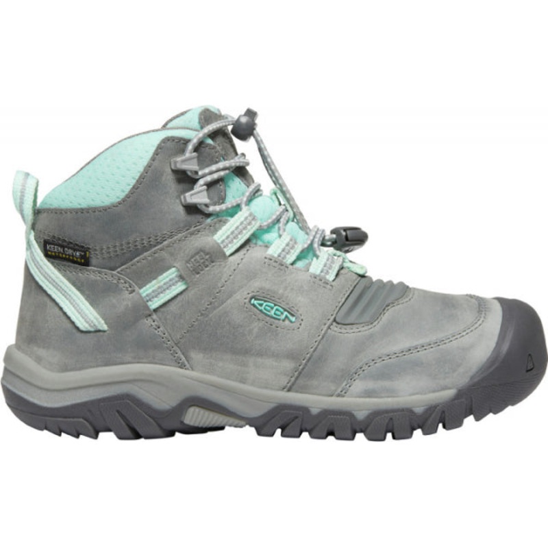 Big Kid’s Ridge Flex Mid WP|Grey/Blue Tint|Bison/Red Carpet|2|3|4|5|6|7|1