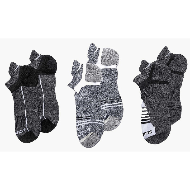 Inferno Merino Wool Blend No Show 3-Pack Socks – Grey Marl