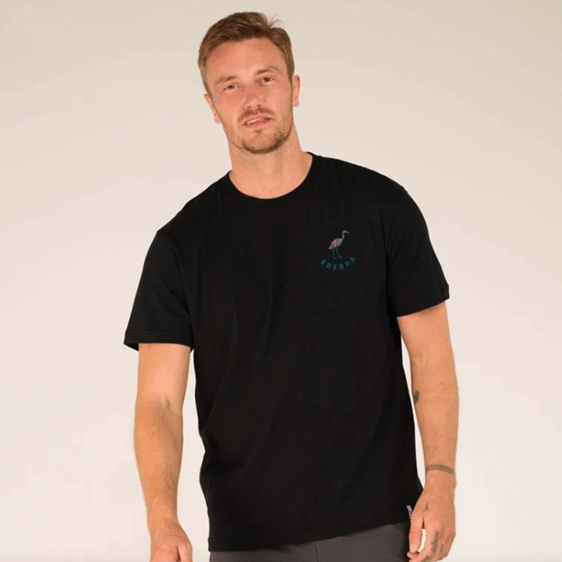 Men’s Crane Tee|Black Crane|Heather Grey Crane|SM|MD|LG|XL|XXL