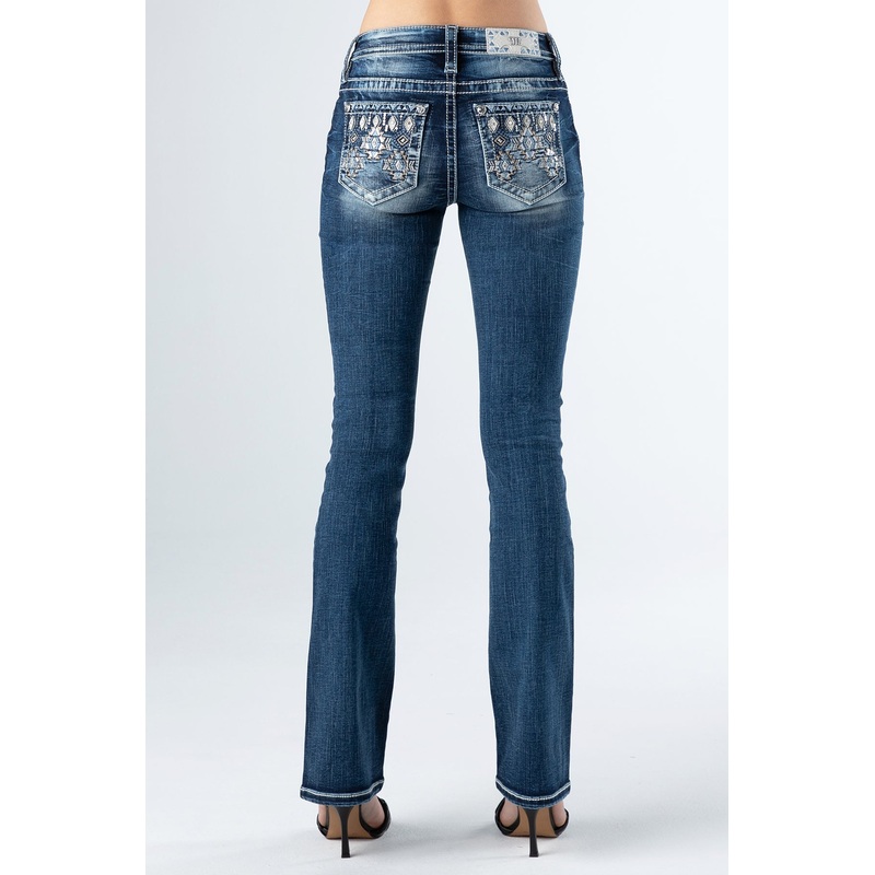 Women’s Aztec Geometric Mid-Rise Bootcut Jean