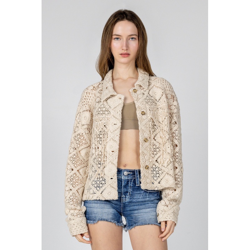 Women’s Macrame Crochet Jacket