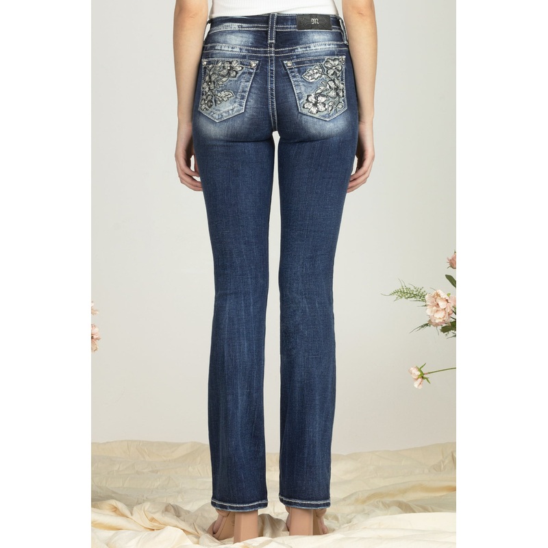 Women’s Three Flower Sequined Denim Jean