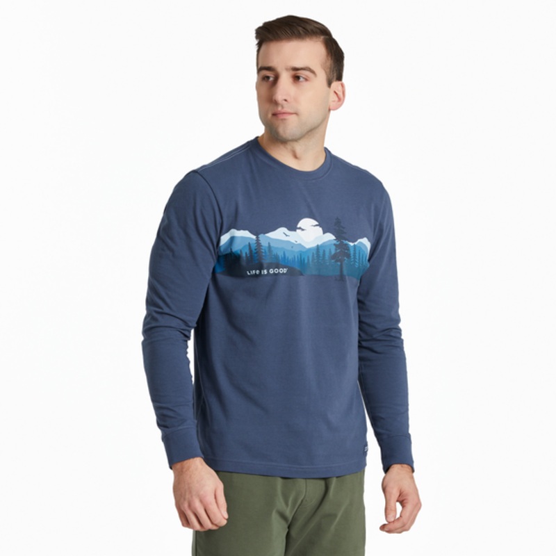 Men’s Outdoor Mountain Landscape Long Sleeve Crusher-lite Tee