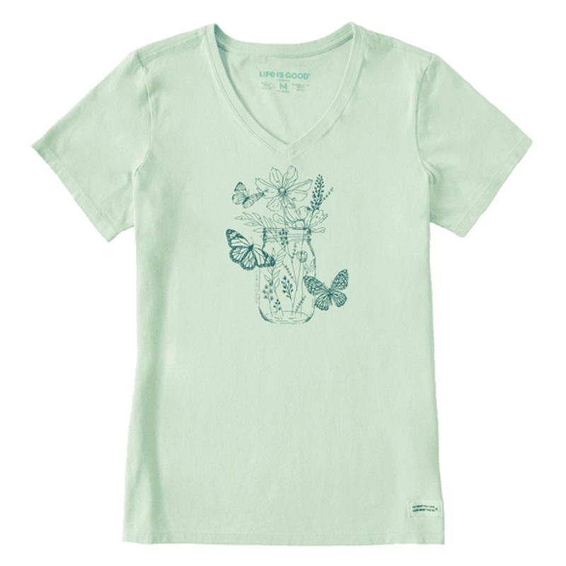 Women’s Wildflower and Butterflies Jar Crusher-LITE Vee
