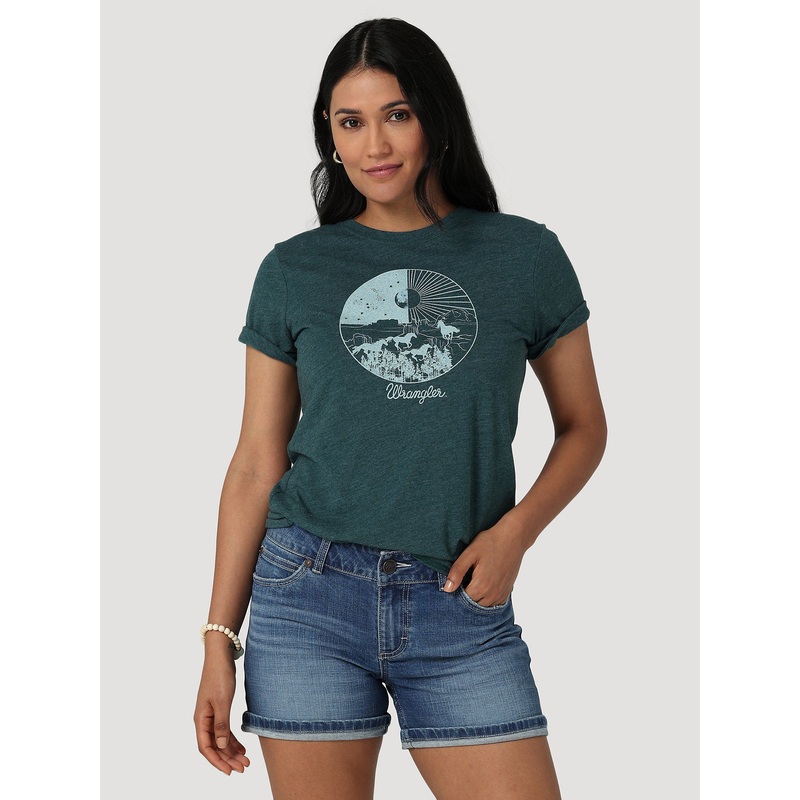 Women’s Wrangler Night And Day Desert Slim Fit Tee In June Bug Heather