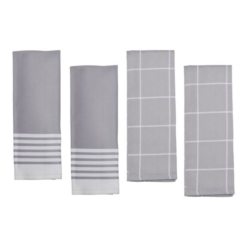 Kitchen Towels – 4 Pack|Grey|Taupe