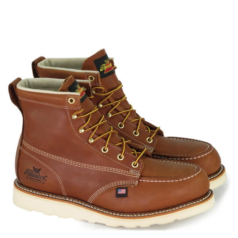Men’s American Heritage – 6 Tobacco Safety Toe – Moc Toe Maxwear Wedge Boot