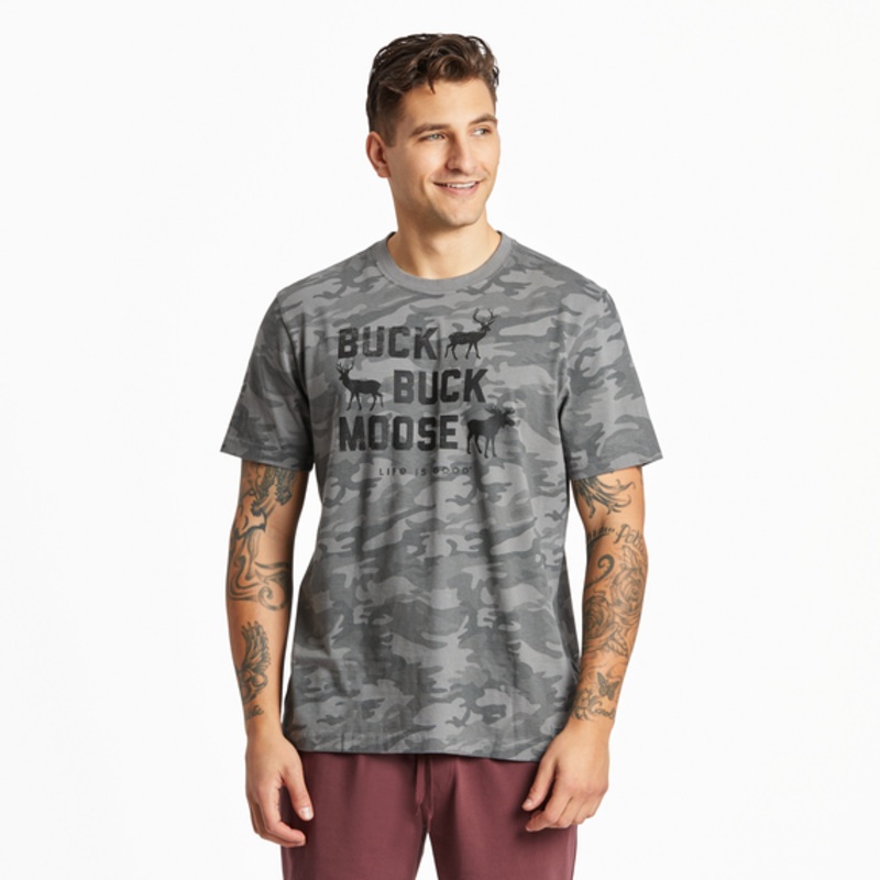 Men’s Buck Buck Moose Allover Printed Crusher Tee