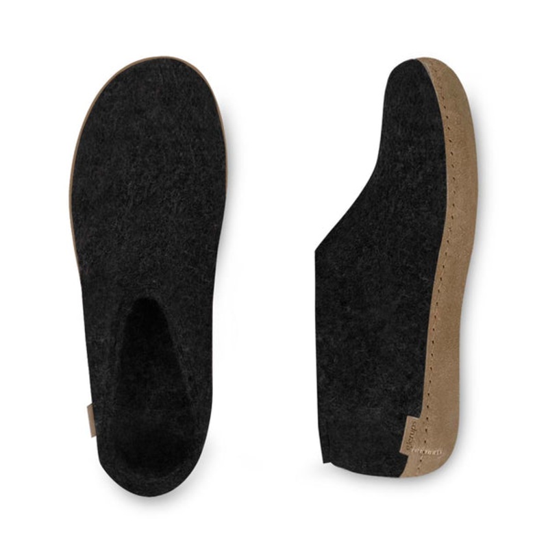 Shoe with Leather Sole – Charcoal