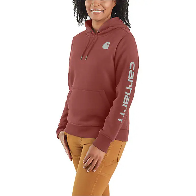 Women’s Relaxed Fit Midweight Logo Sleeve Graphic Hoodie