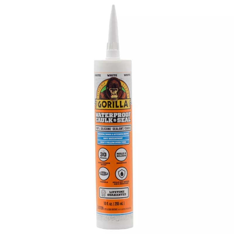 10 OZ Waterproof Caulk & Seal 100% Silicone Sealant – WHITE