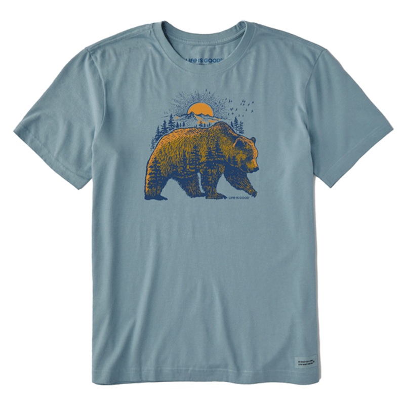 Men’s Bearscape Crusher Tee|Smoky Blue|SM|MD|LG|XL|XXL|3XL