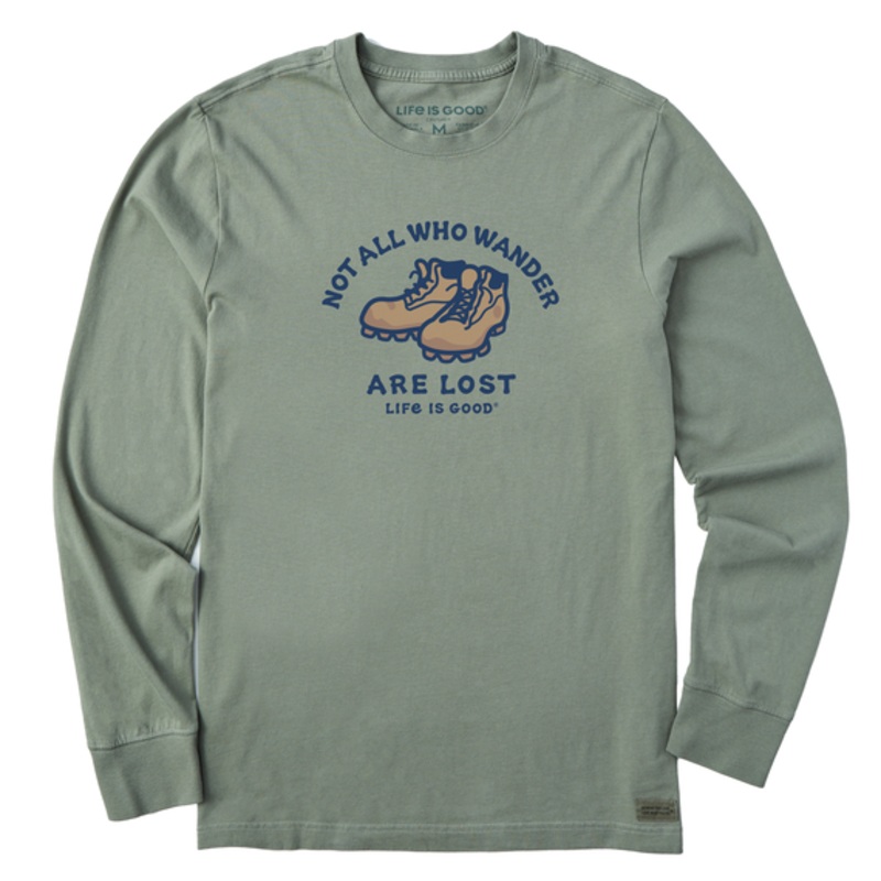 Men’s Not All Who Wander Are Lost Long Sleeve Crusher Tee