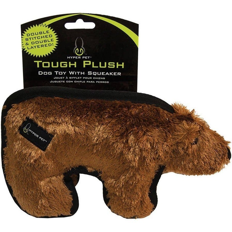 Tough Plush Brown Bear Dog Toy