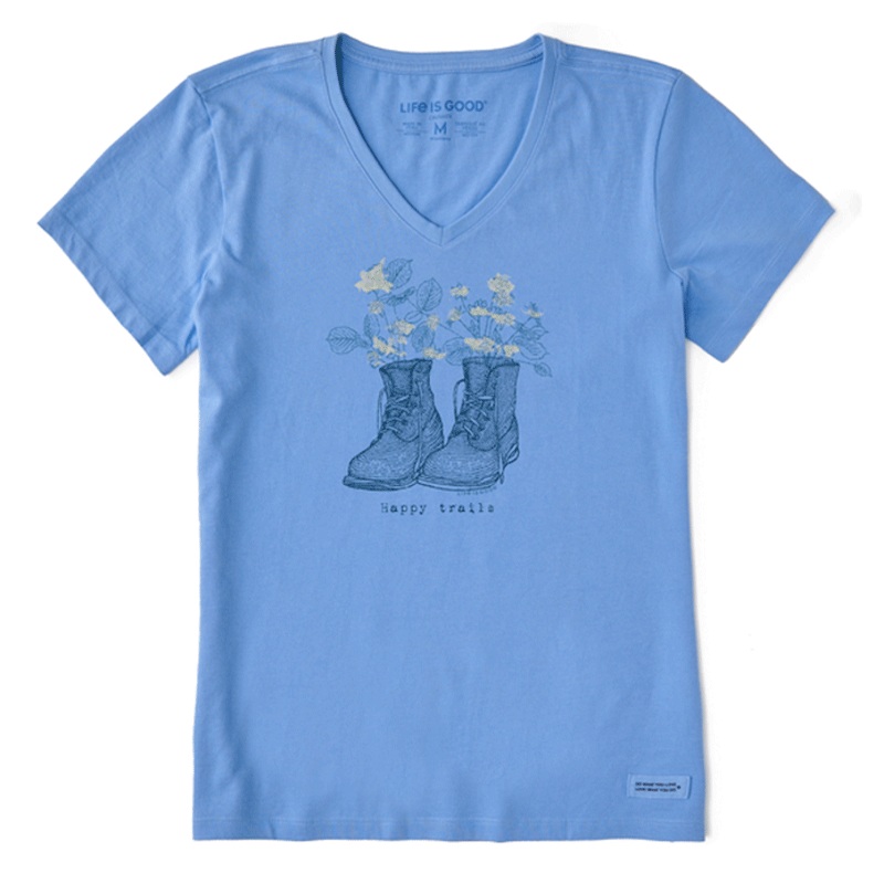 Women’s Happy Trails Engraved Boots Crusher Vee