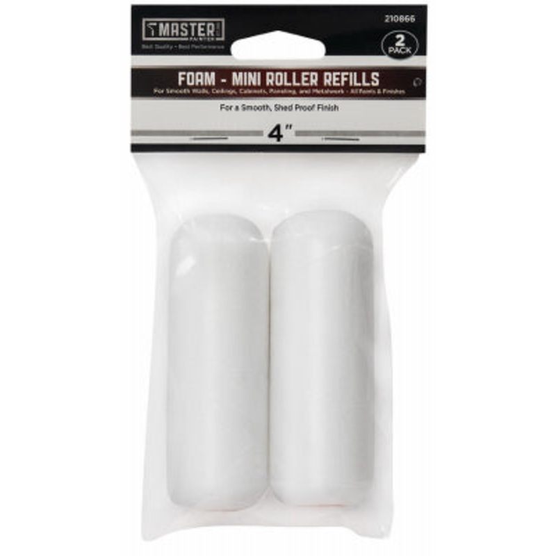 4 in. Paint Roller Covers – High-Density Foam – 2 PACK
