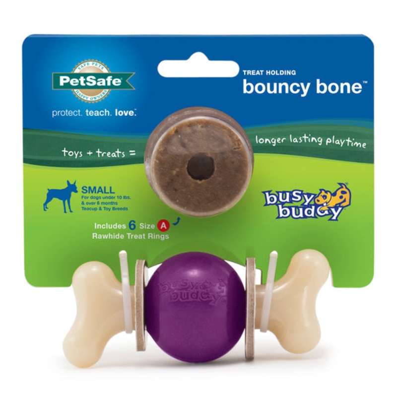 Busy Buddy Bouncy Bone|Purple|Orange|Large|Medium