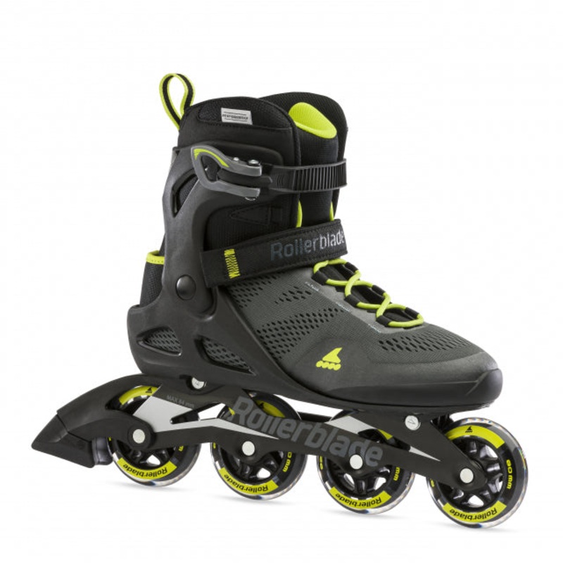 Macroblade 80 Men’s Adult Fitness Inline Skate, Black And Lime, Performance Inline Skates
