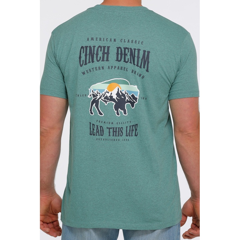 Men’s Lead This Life Tee|S|M|L|XL|XXL|Heather Green|Hthr Orange