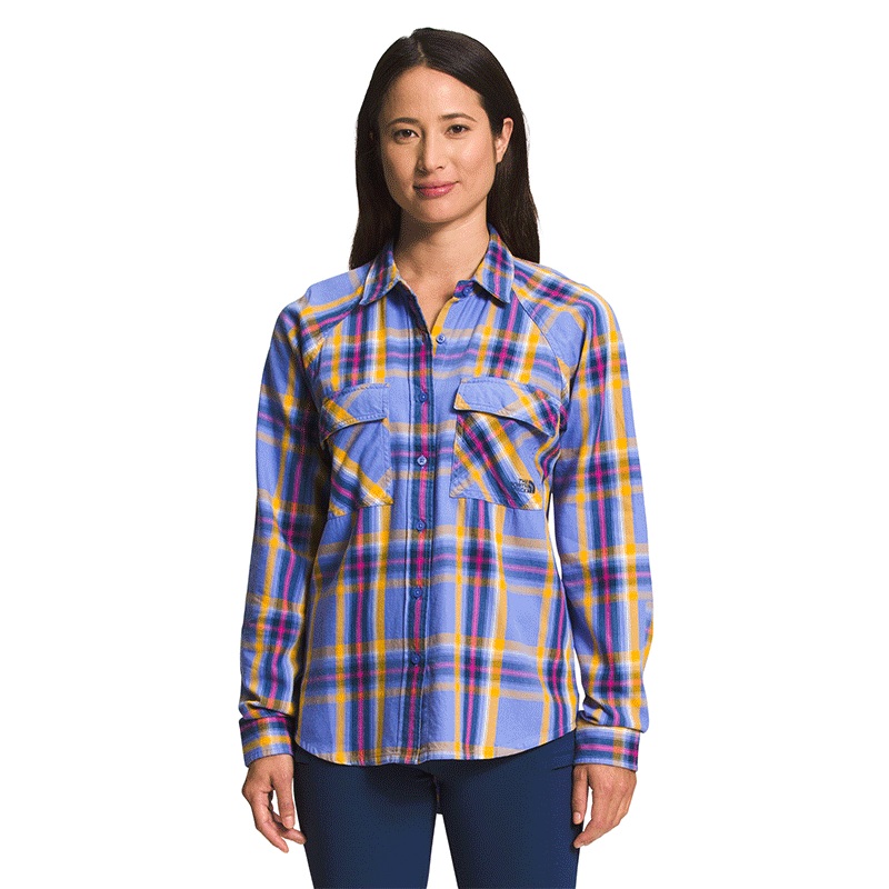 Womens Set Up Camp Flannel|Deep Periwinkle Medium Bold Shadow Plaid|XS|SM|MD|LG|XL|XXL|3XL