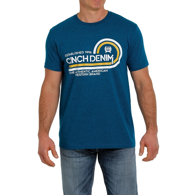 Men’s Cinch Denim Tee|S|M|L|XL|XXL|Navy|Gold