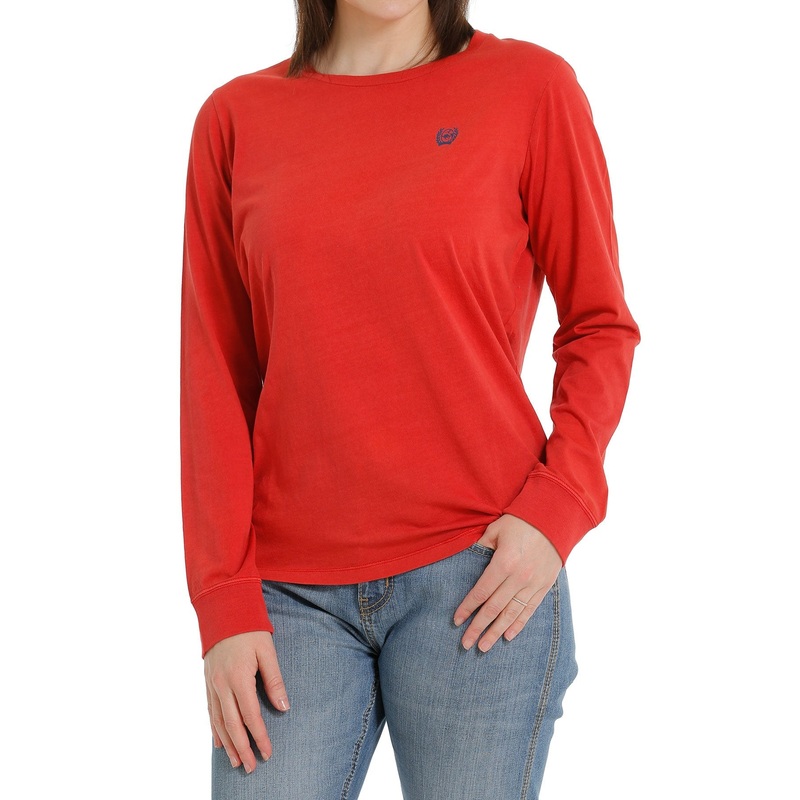 Women’s Cinch Long Sleeve Tee|XS|S|M|L|XL|XXL|Red