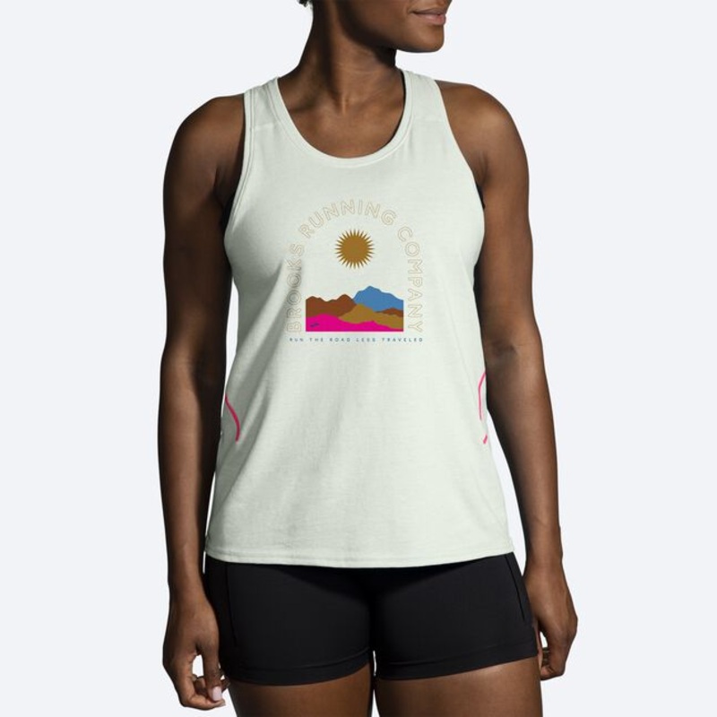 Women’s Distance Tank 2.0|Mist/ochre/sunrisesc|Yellow/run happy|XS|SM|MD|LG|XL|XXL