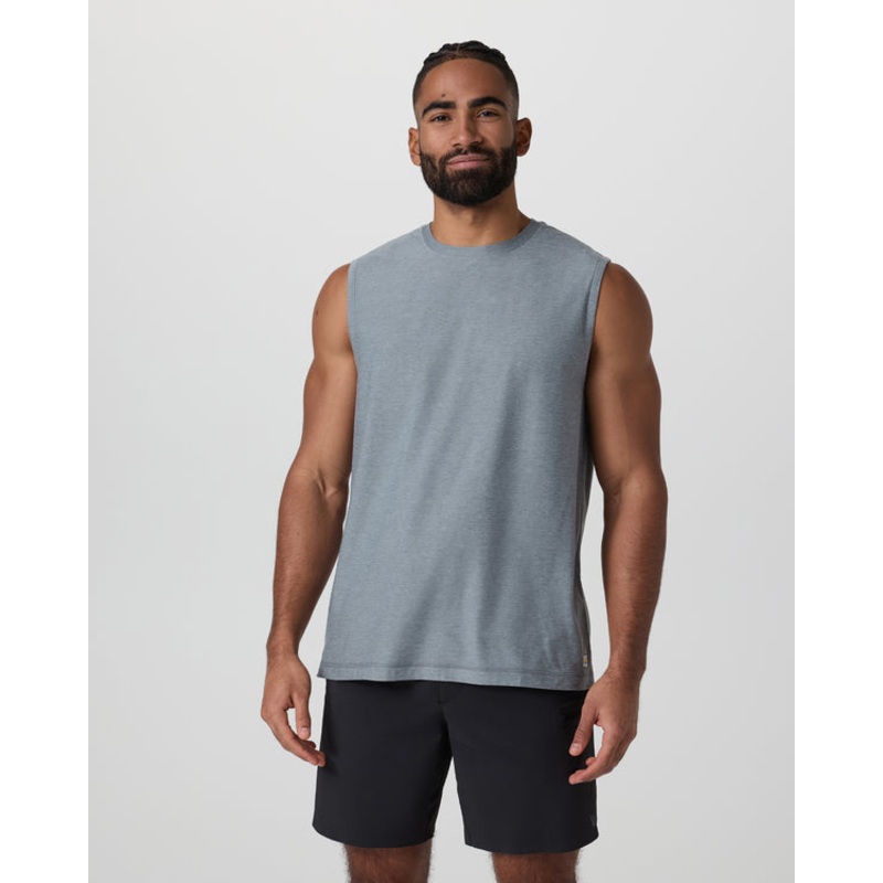 Strato Muscle Tee – Dusty Blue Heather