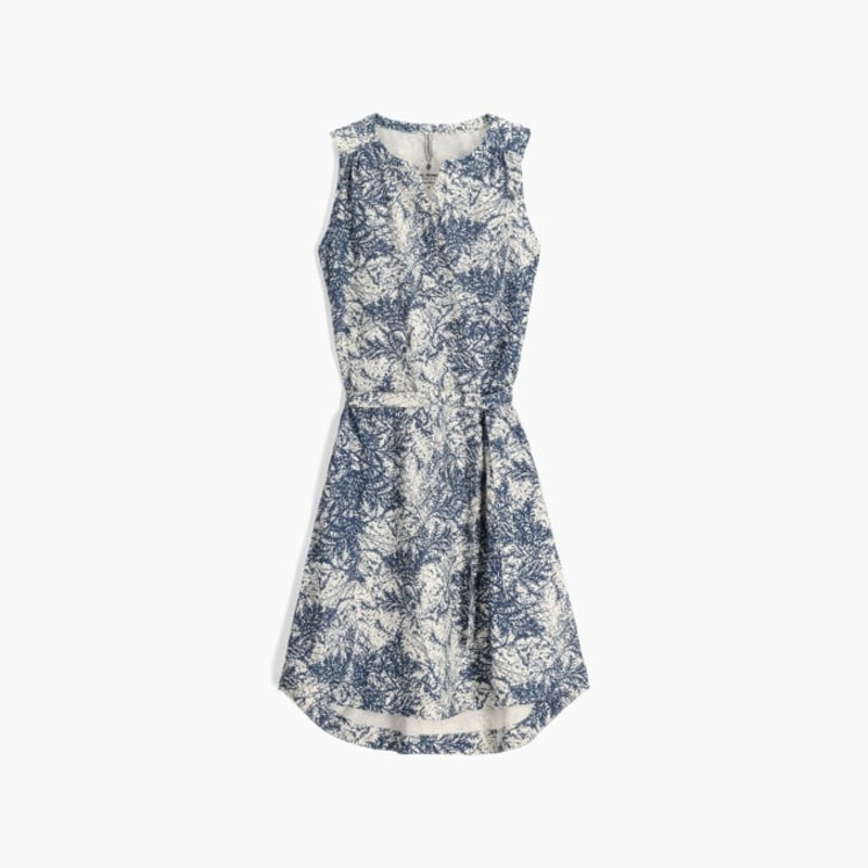 Women’s Spotless Traveler Tank Dress – Deep Blue Fern Print