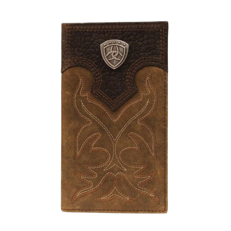 Boot Stitched Bifold Rodeo Leather Wallet – Medium Brown