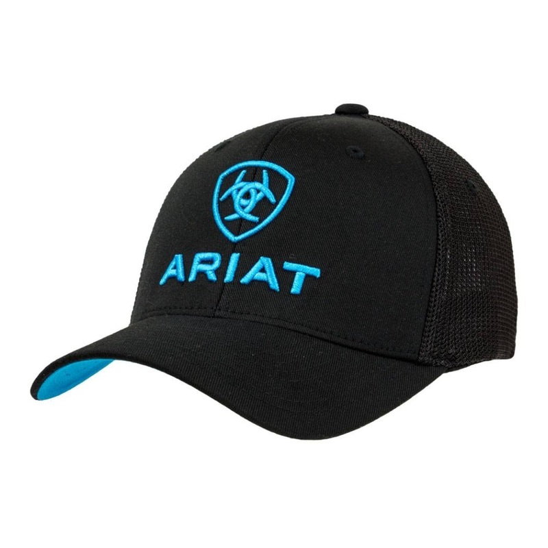 Mens FlexFit Logo Cap|Black / Blue|S/M|L/XL