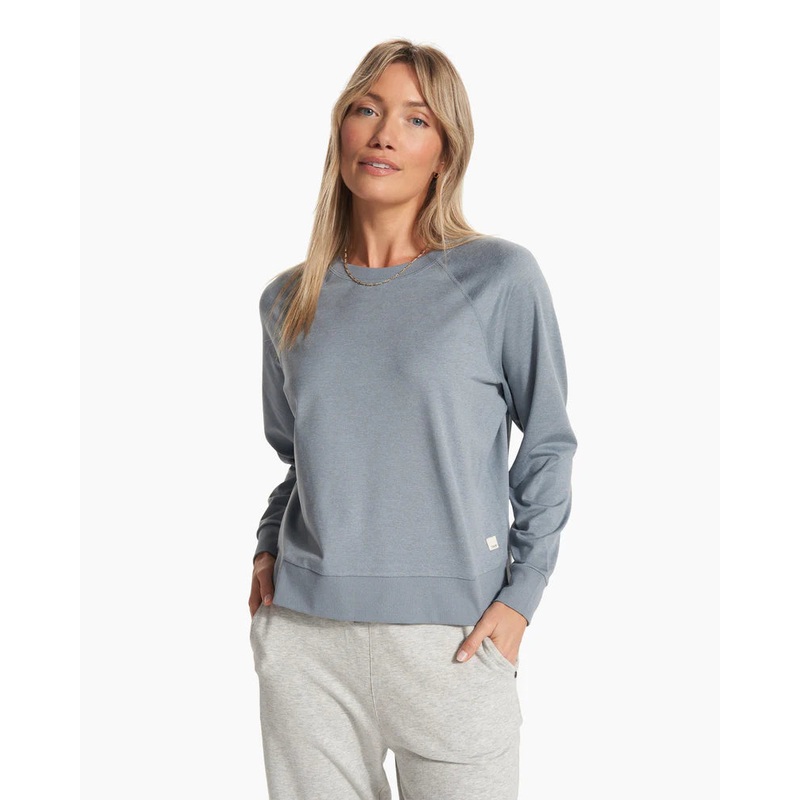 Women’s Long-sleeve Halo Crew|Flint heather|Pale grey heather|XS|SM|MD|LG|XL