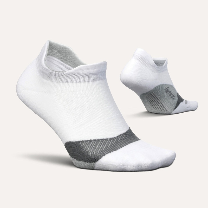 Elite Light Cushion No Show Tab Sock – White