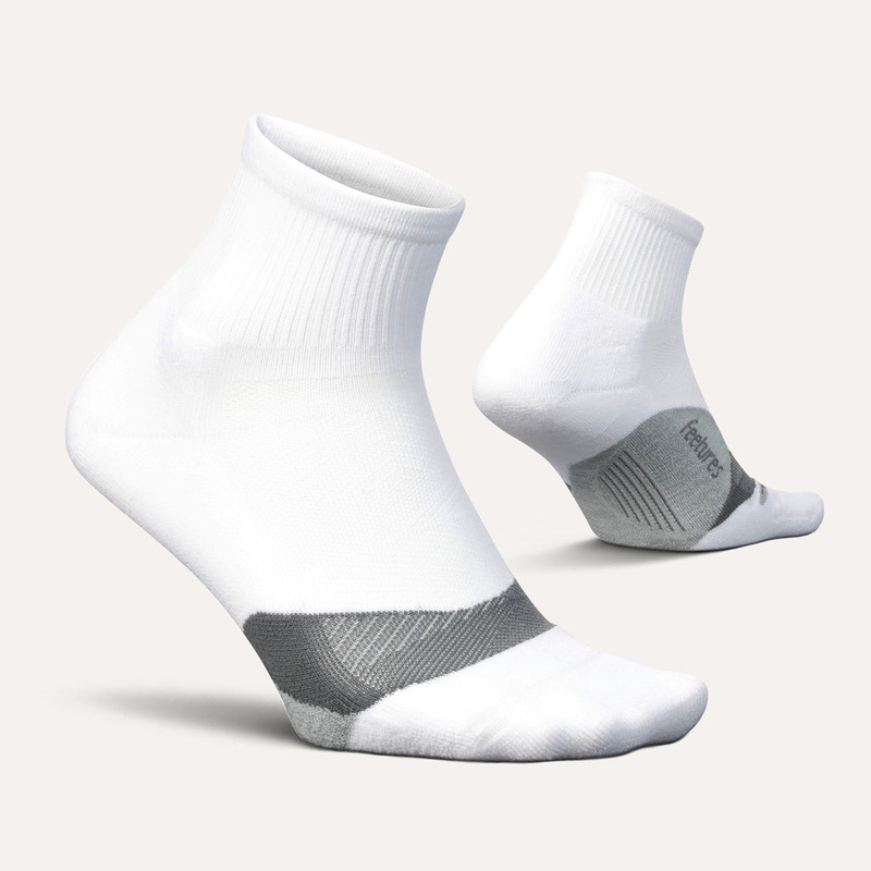 Elite Light Cushion Quarter Sock – White