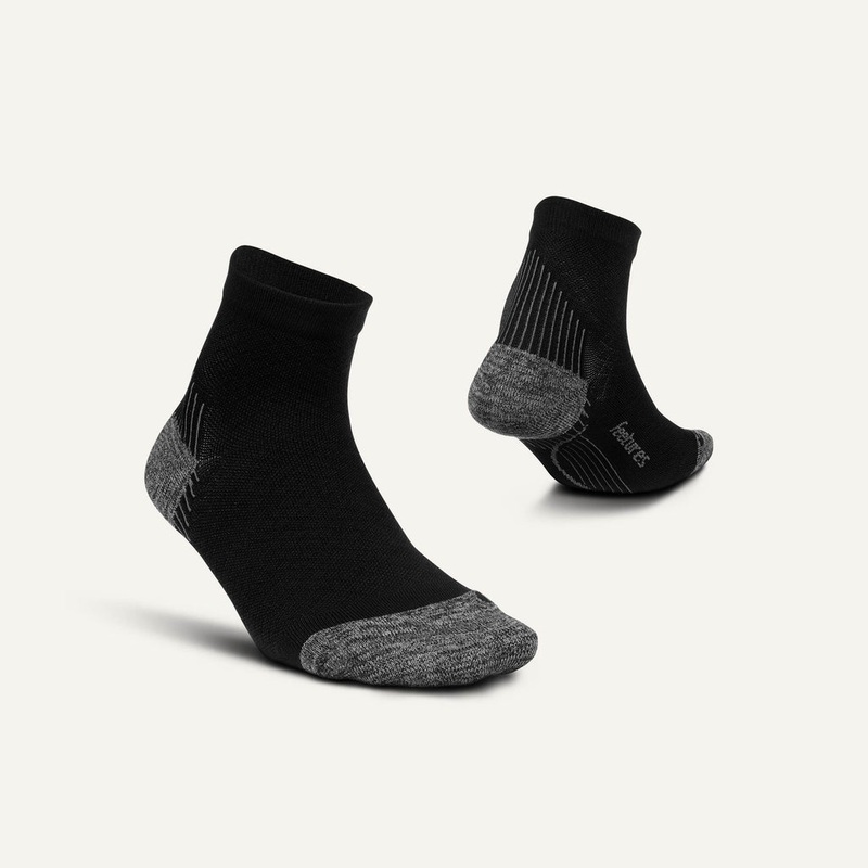 Plantar Fasciitis Relief Light Cushion Quarter Sock – Black