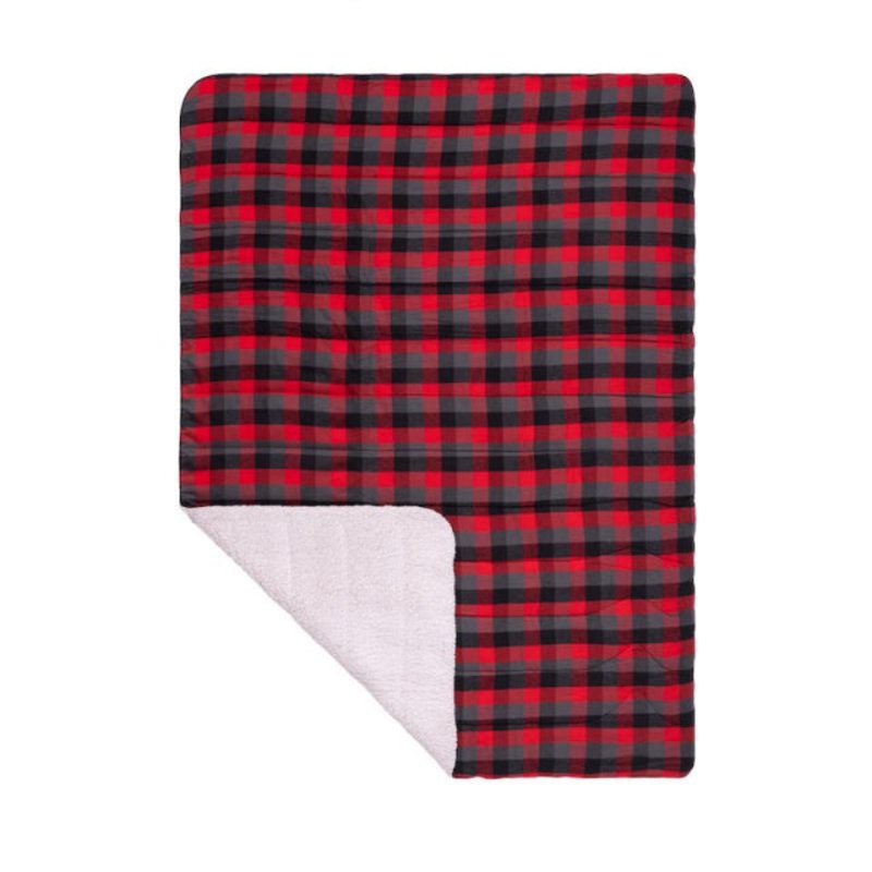 Printed Flannel Sherpa|Buffalo Plaid|THROW