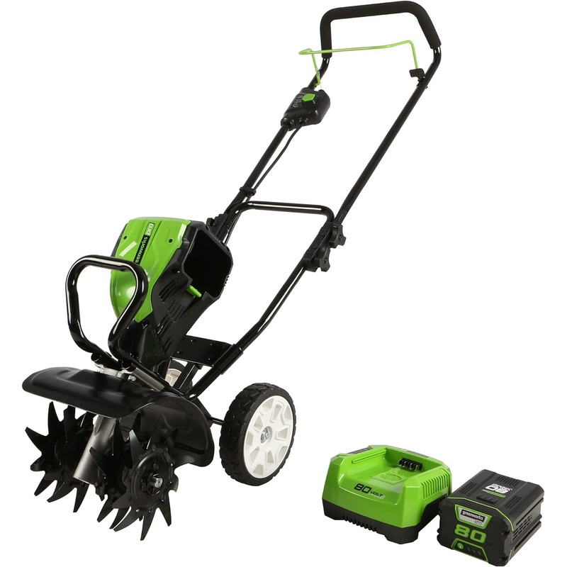 Pro 80V 10-inch Cordless Battery Cultivator / Tiller with Battery and Charger