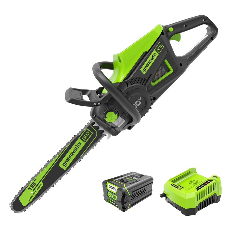 Pro 80V 18-inch Cordless Battery Chainsaw with 4.0Ah Battery & Rapid Charger