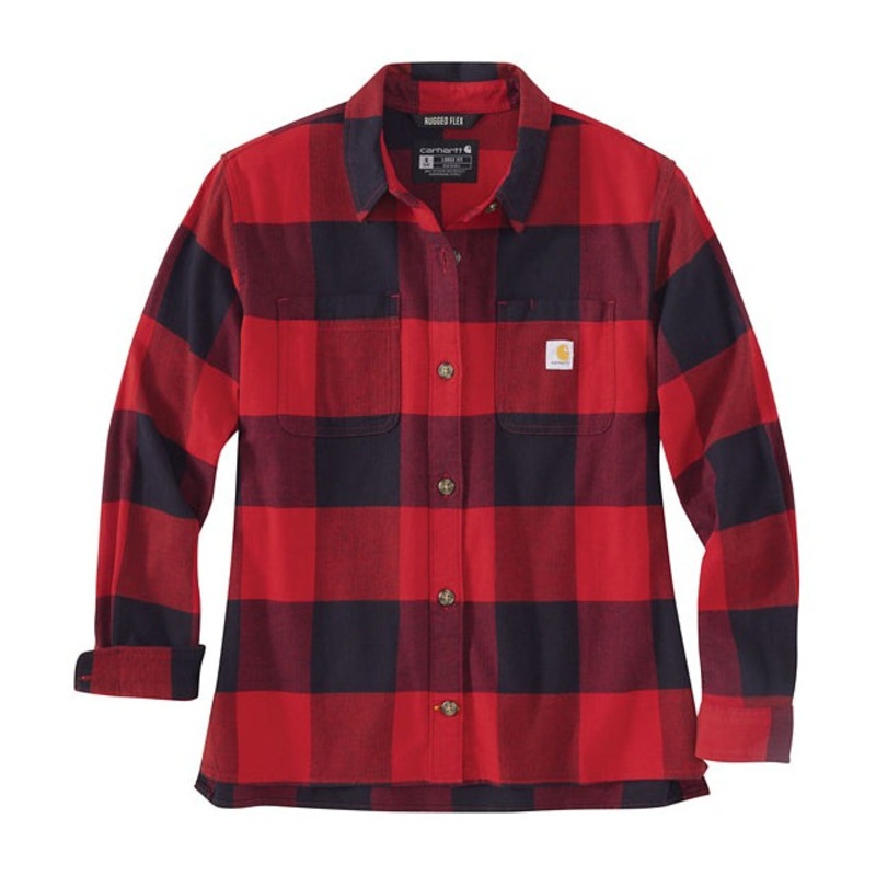 Women’s Rugged Flex Loose Fit Midweight Flannel Long-sleeve Plaid Shirt