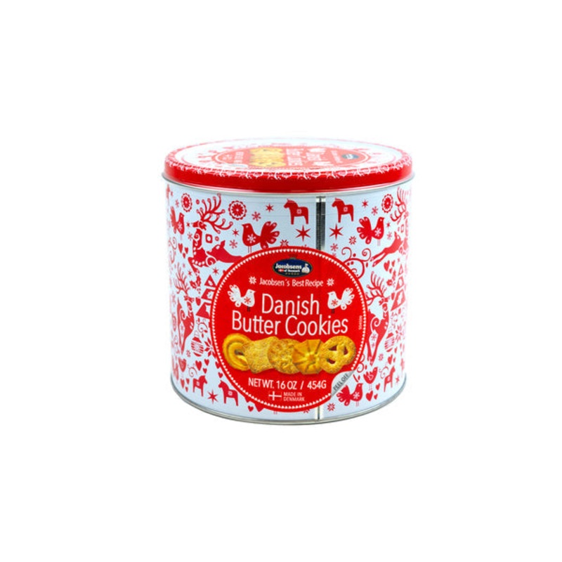 Danish Butter Cookies Red Holiday Tin