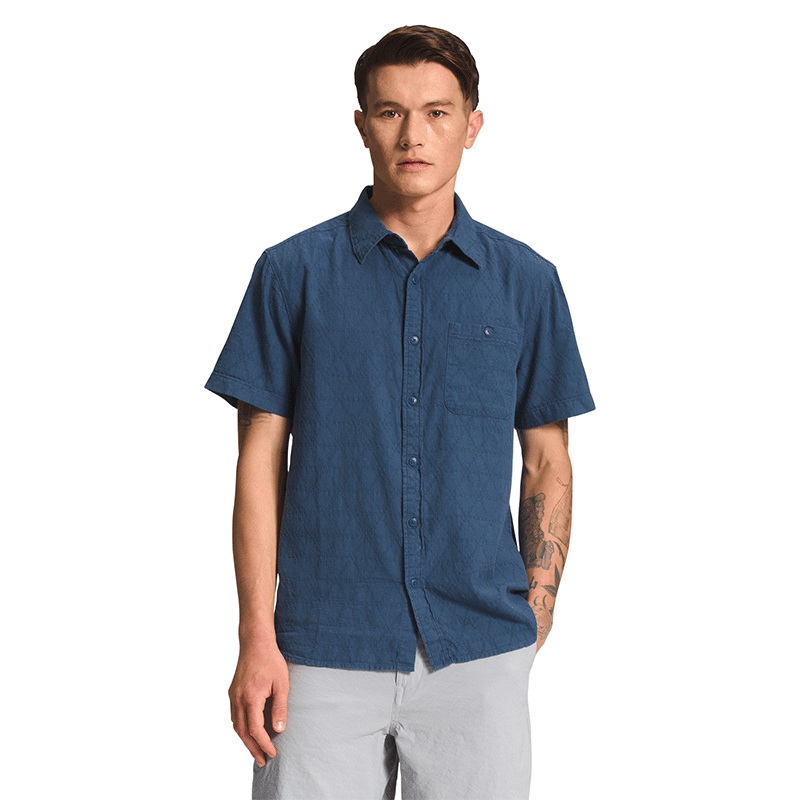 Mens Loghill Jacquard Shirt|Shady Blue|SM|MD|LG|XL|XXL